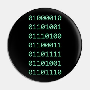 Bitcoin in binary code Pin