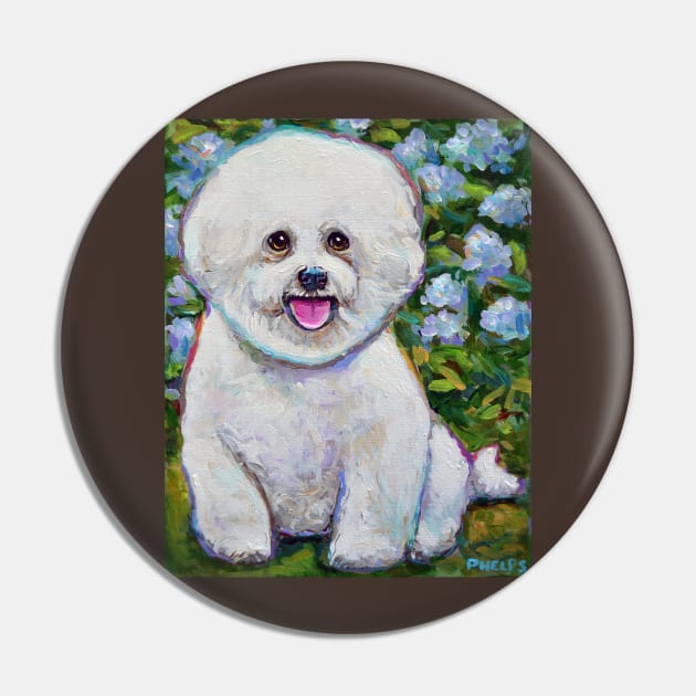 Bichon Frise in the Garden Painting by Robert Phelps Pin by RobertPhelpsArt