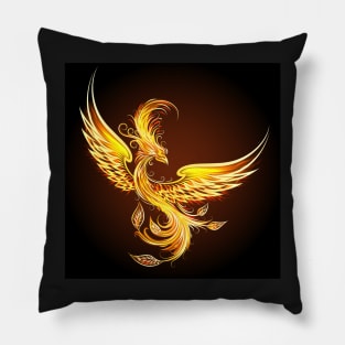 Fire burning Phoenix Bird Pillow