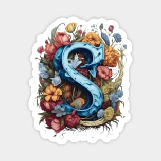 Floral Letter S Magnet