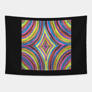 Retro Circles Rainbow Print Tapestry