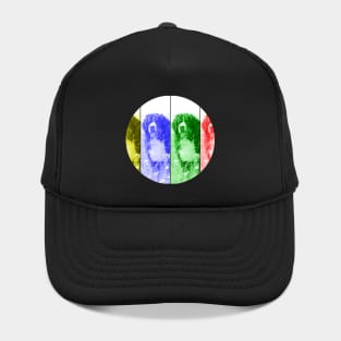 🌈🐶 3-Color Bernese Mountain Dog in Vibrant Grassy Field 🌿 | Eye-Catching Dog Art Hat