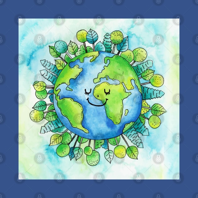 Mother earth Watercolor by Mako Design 