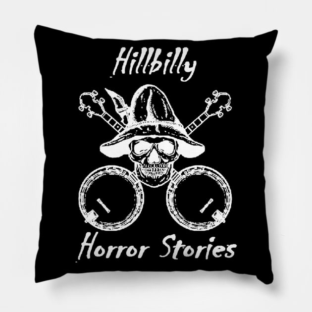 HHS Original Logo White Pillow by Hillbilly Horror Stories