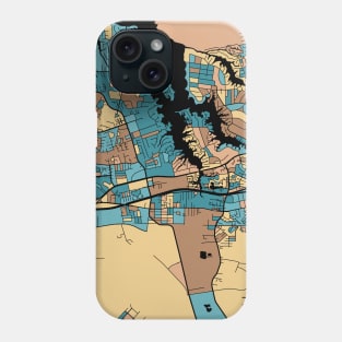 Virginia Beach Map Pattern in Mid Century Pastel Phone Case