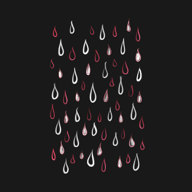 Discover Dark White And Red Raindrops Pattern - Water - T-Shirt