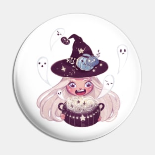 Chibi Witch Girl Pin