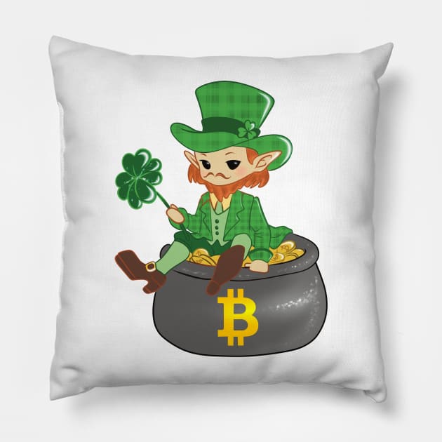 Bitcoins Patrick Days Pillow by CryptoHunter