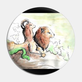 Watercolour painting of the chimera 08/11/23 - fantasy inspired designs Pin