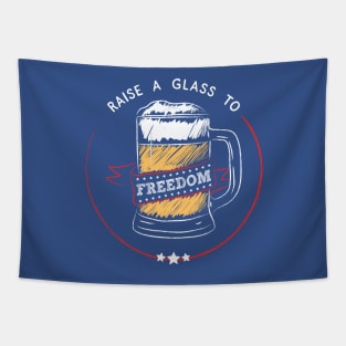 Raise A Glass To Freedom - July 4th, USA, Beer, Hamilton Tapestry