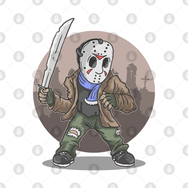 Halloween Hockey Jason voorhees with machete Funny Gift by artspot