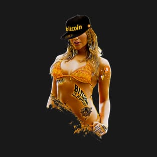 Sexy Girl Bitcoin Tattoo Covered T-Shirt