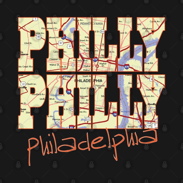 Fun Cool Philly Philly Philadelphia Pennsylvania Pride Proud Street Map by Envision Styles