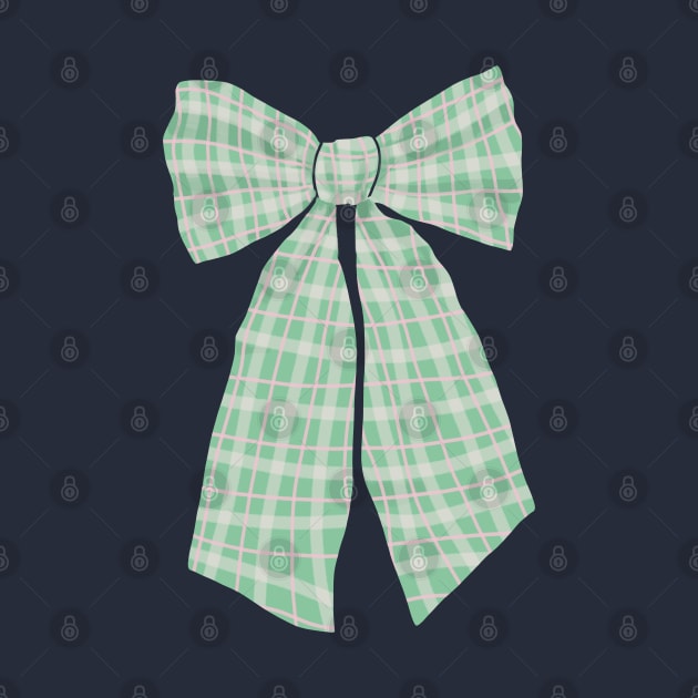 Green Gingham Romantic Coquette Bow by LittleForest