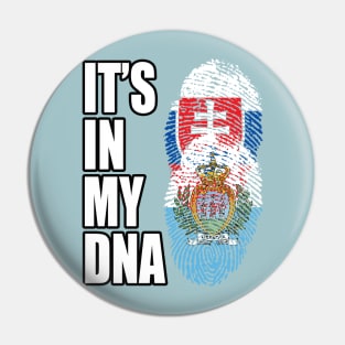 Slovak And Sammarinese Vintage Heritage DNA Flag Pin