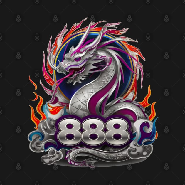 "Dragon's Ascendance: Celestial 888 Ukiyo-e" - Chinese Zodiac Dragon by stickercuffs