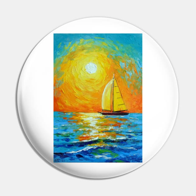 Morning sailboat Pin by OLHADARCHUKART