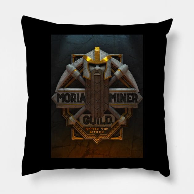 Moria Miner Guild (Poster) Pillow by CoryFreemanDesign