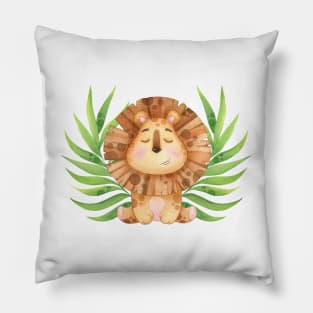 Watercolor Lion Cub Pillow