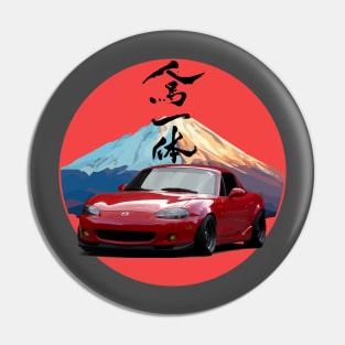 Red NB Mazda Miata/MX-5 - Mount Fuji Jinba Ittai Roadster Life Pin