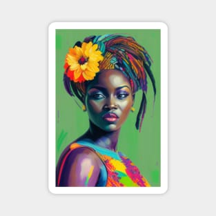 Black beautiful woman portrait 6 Magnet