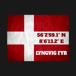 Lyngvig Fyr - coordinates - flag T-Shirt