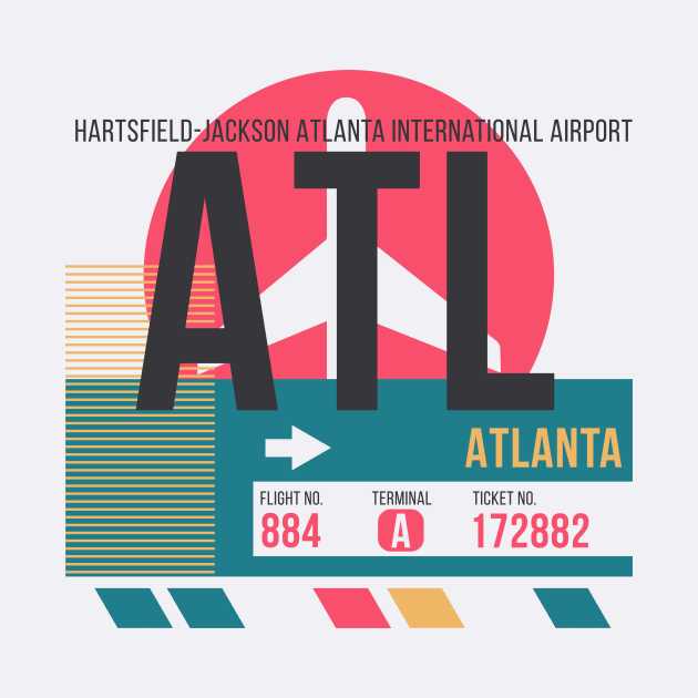 Atlanta (ATL) Airport // Sunset Baggage Tag by Now Boarding