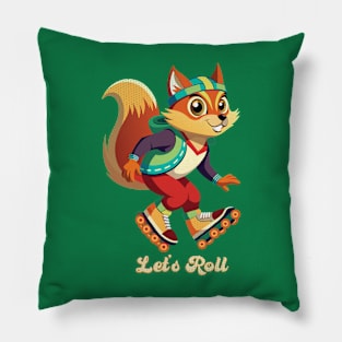 Retro Squirrel Skate Pillow