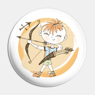 Zodiac Sagittarius Cute Kid Design Horoscope Gift Pin