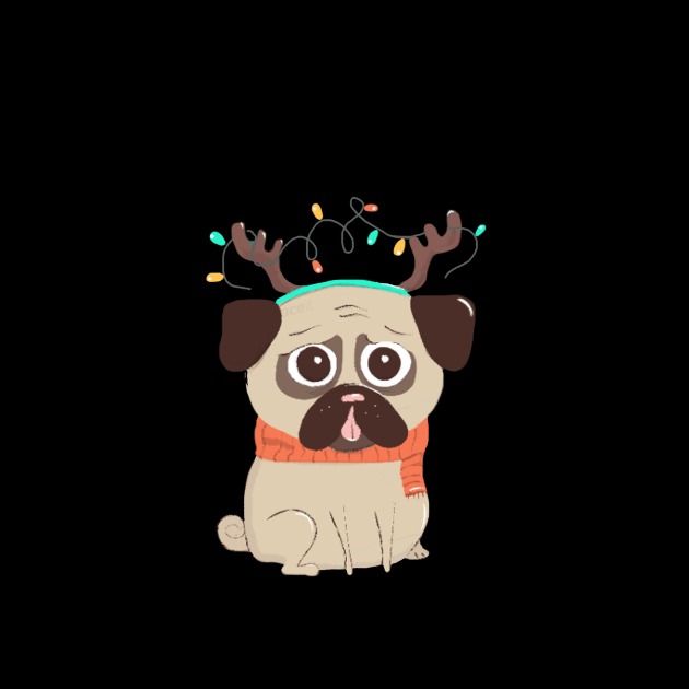 All I Want For Xmas Is Food Funny Christmas Gift Pug Lover by EduardjoxgJoxgkozlov