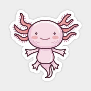 Cute Baby Axolotl Cartoon Magnet