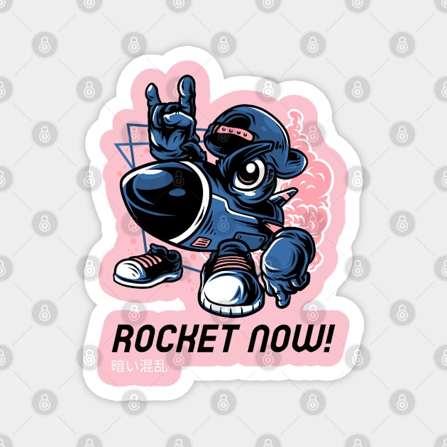 Rocket Cartoon Character, Urban Style Magnet by OFM