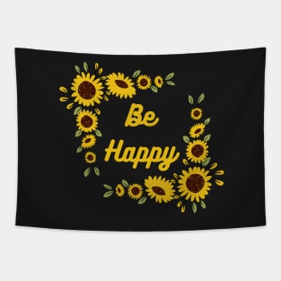 Be Happy Sunflower Tapestry