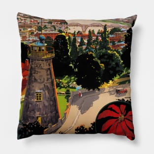 Vintage Travel Poster Brisbane Australia Pillow