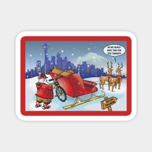 Santa's Bike Rack Magnet