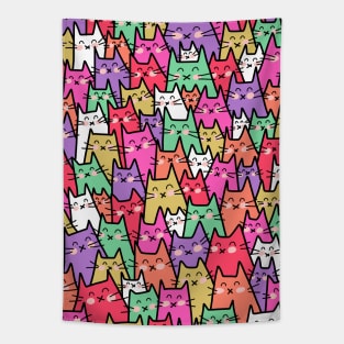 Cat Party - Colorful Tapestry