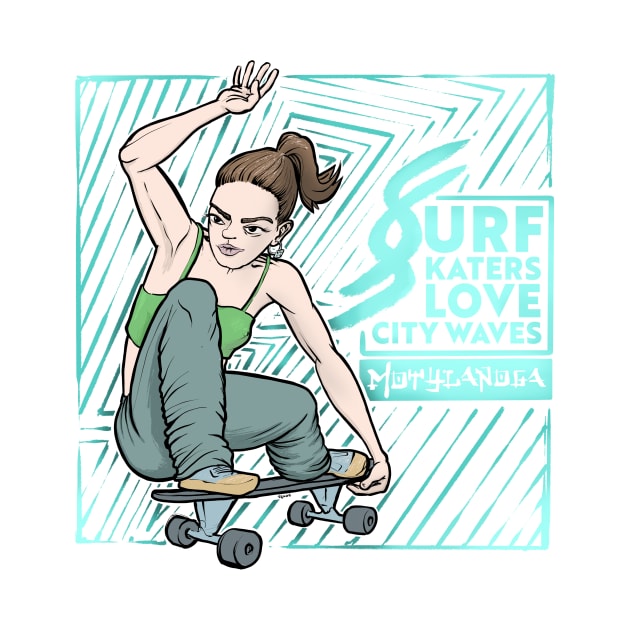 Surf skaters love city waves by motylanoga