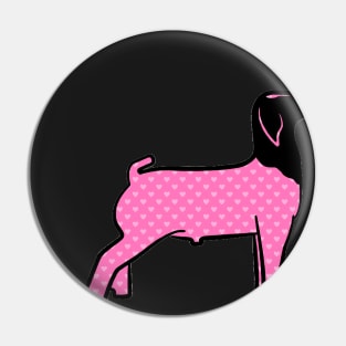 Pink Hearts Market Goat - NOT FOR RESALE WITHOUT PERMISSION Pin