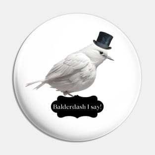 Bird Gentelman Wearing Cylinder Hat Pin