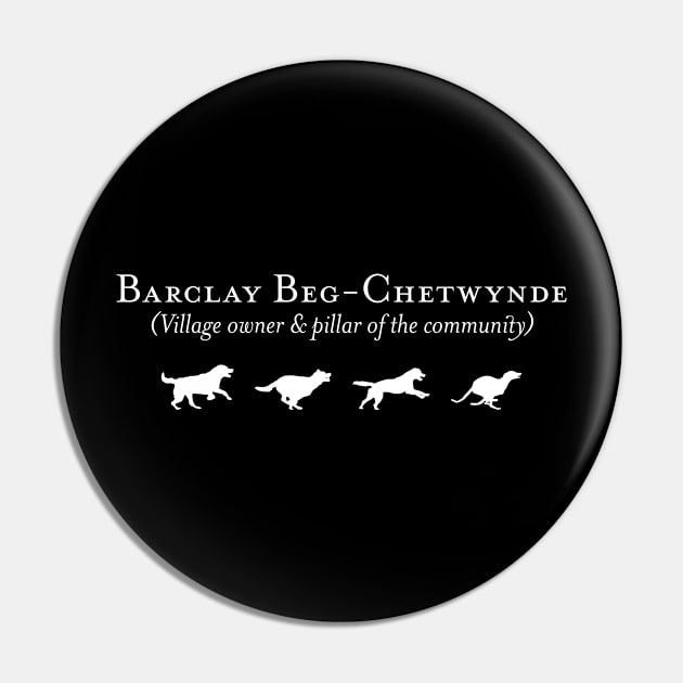 Barclay Beg-Chetwynde - Ghosts - white Pin by DAFTFISH