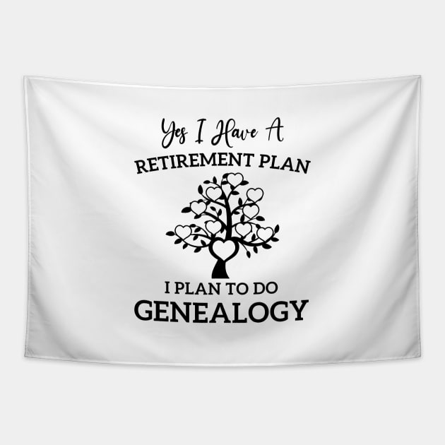 Retirement Genealogy Genealogist Ancestry Family Retired Tapestry by Printopedy