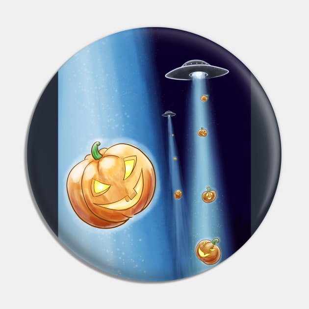 Aliens stealing pumpkins Pin by Zimart