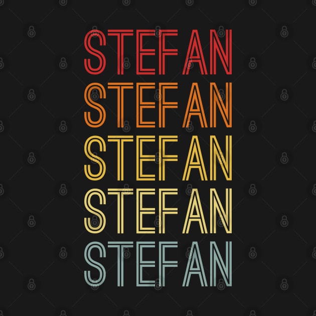 Stefan Name Vintage Retro Pattern by CoolDesignsDz