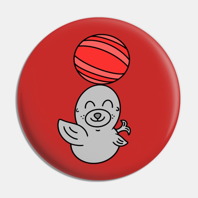 Cute baby sea lion with ball Pin by Andrew Hau