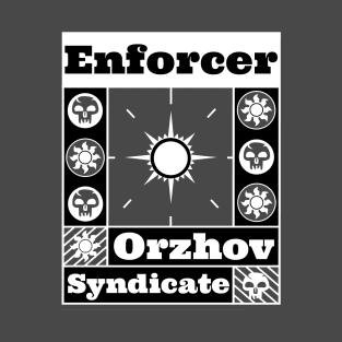 Orzhov Syndicate | Enforcer | MTG Guild Black & White on Grey Design T-Shirt