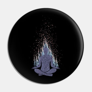 Enlightenment Meditation and Hands Drawn Yoga Pose Pin