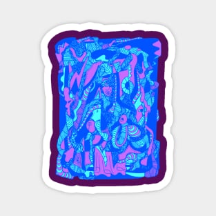 Blue Abstract Wave of Thoughts No 4 Magnet