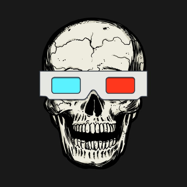 SKULL WITH 3D GLASSES by AtomicMadhouse