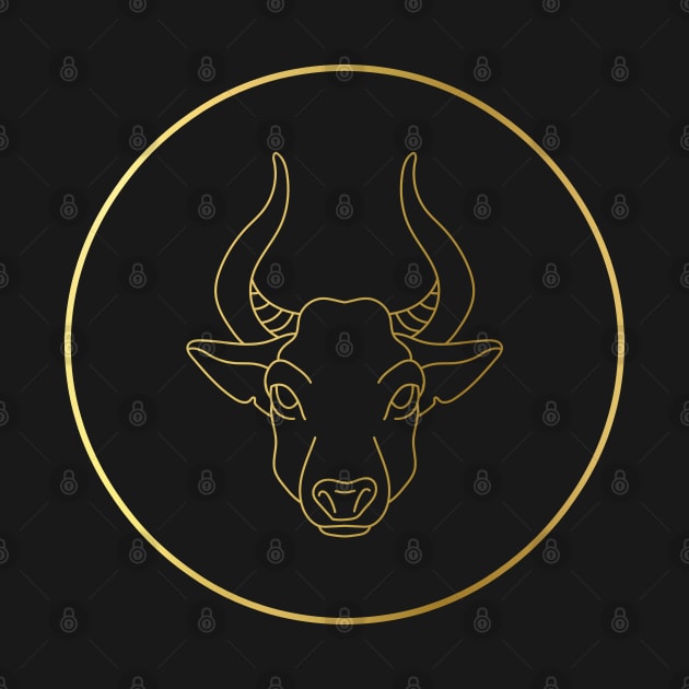 Taurus Zodiac Art Gold by Felicity-K