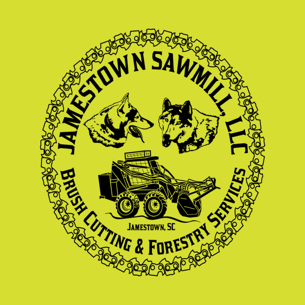 Jamestown Sawmill Logo - Black Lettering Front & Back by Jamestown Sawmill